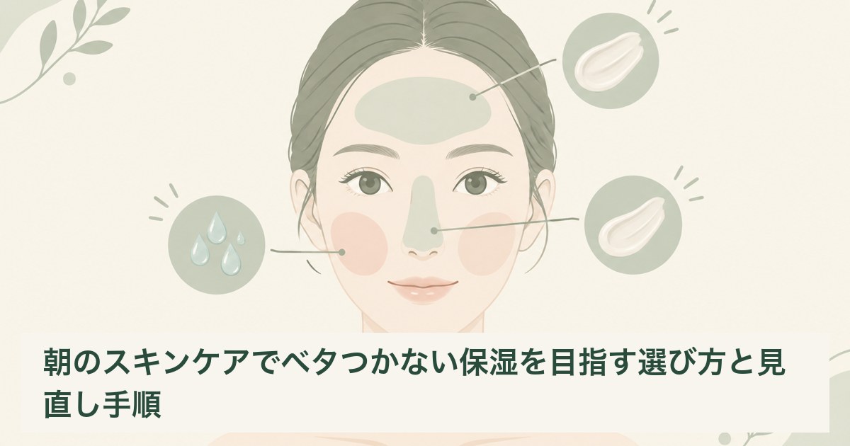 頬と額・鼻を分けて、朝の保湿を考えるための顔の模式図