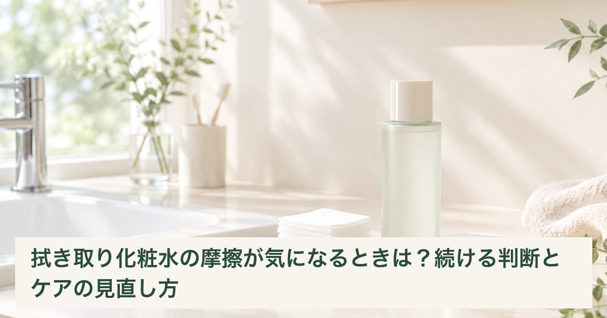 拭き取り化粧水の使い方を見直すために並べたコットンと保湿アイテム