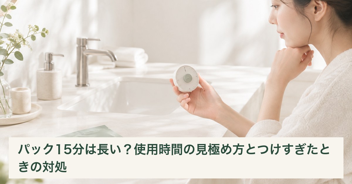 シートマスクを使う前に使用時間を確認するためのタイマーと個包装